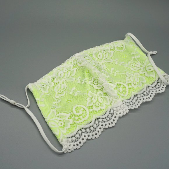 The Myriad Accessories - White Green Lace Face Mask Dust mask Fashion mask